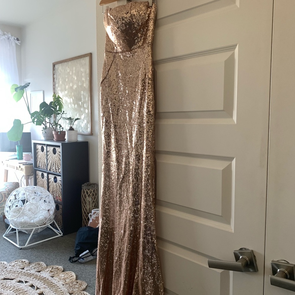 Lulus Rose Gold Sequin Dress XS 2 4 6 Nordstrom